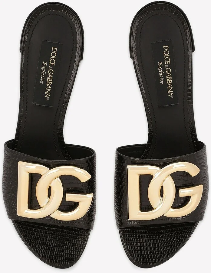 40 DG Mules in Iguana Print Calf Leather - Image 3