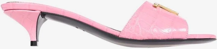 40 TF Sandals in Croc-Embossed Leather