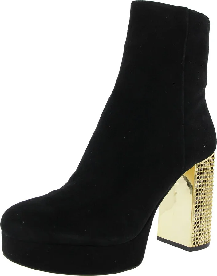 40F4MXME5S Womens Block Heel Leather Booties