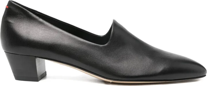 40mm Almond-Toe Block-Heel Loafers
