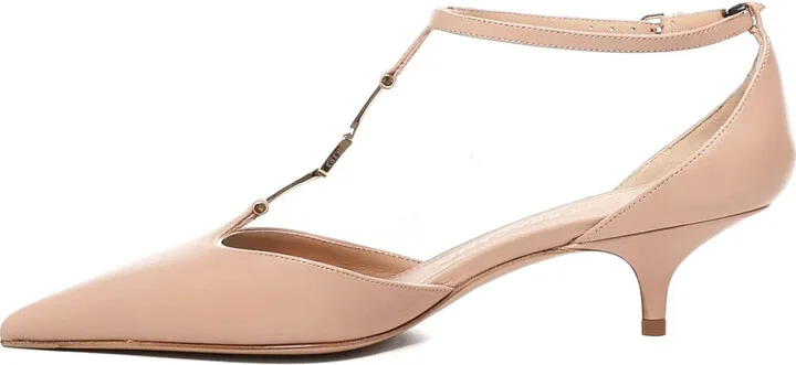 40mm Ankle-Strap Pointed-Toe Pumps