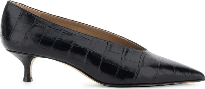 40mm Babouche crocodile-effect pumps