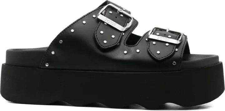 40mm Beatriz studded double-buckle platform sandals
