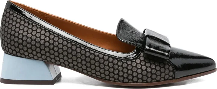 40mm Bow-Detail Patterned Pumps