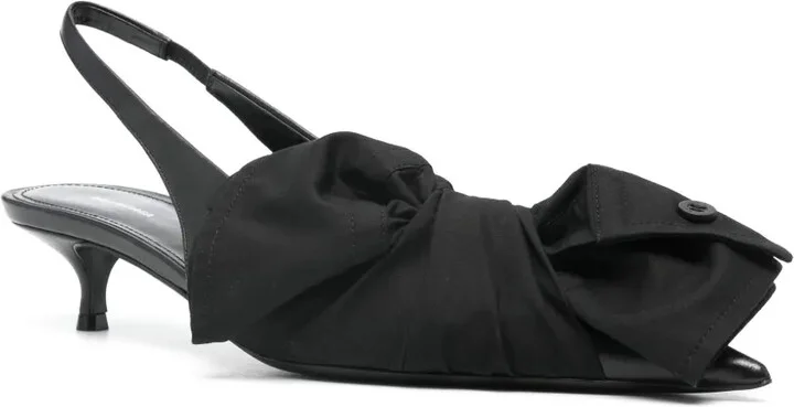 40mm Bow Leather Pumps - Image 2