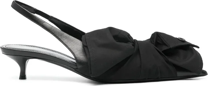 40mm Bow Leather Pumps