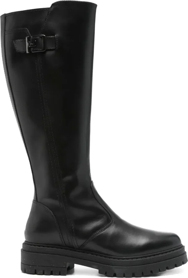 40mm Buckle-Detail Leather Boots