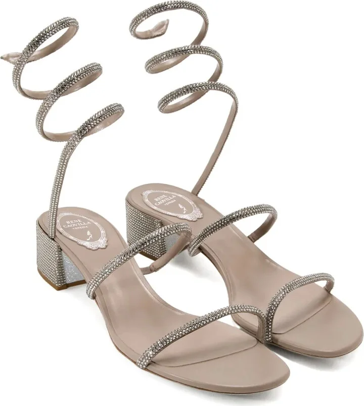 40mm Cleo crystal-embellishment block-heel sandals - Image 2