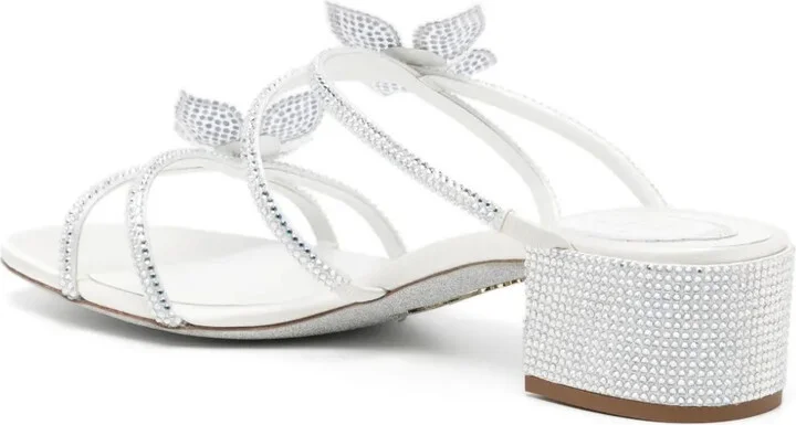 40mm Cleo rhinestone floral-appliqué sandals - Image 3