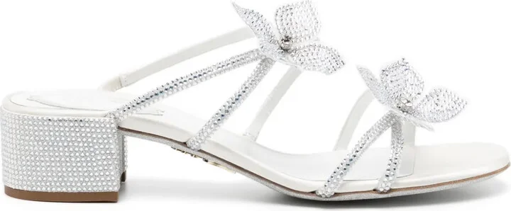 40mm Cleo rhinestone floral-appliqué sandals