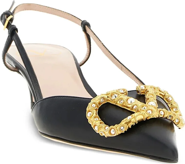 40mm Embellished Slingback Heeled Pumps - Image 2