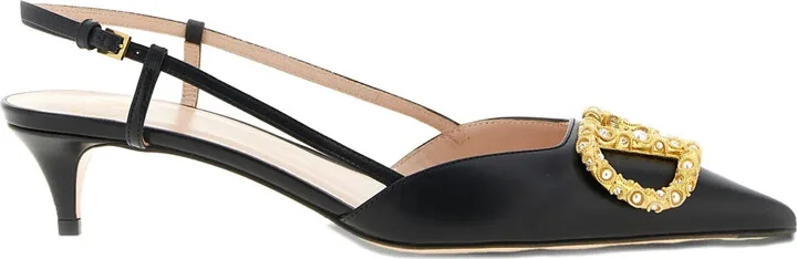 40mm Embellished Slingback Heeled Pumps