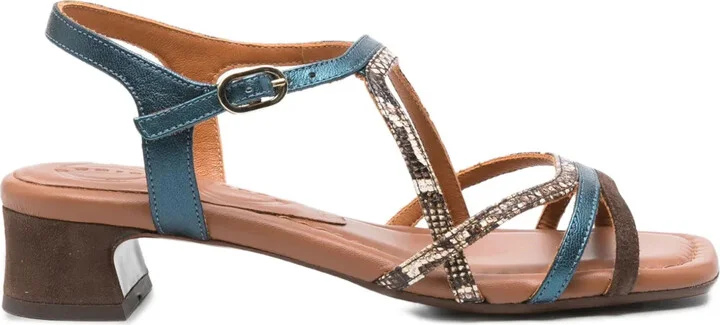 40mm Fedan leather snake-effect sandals