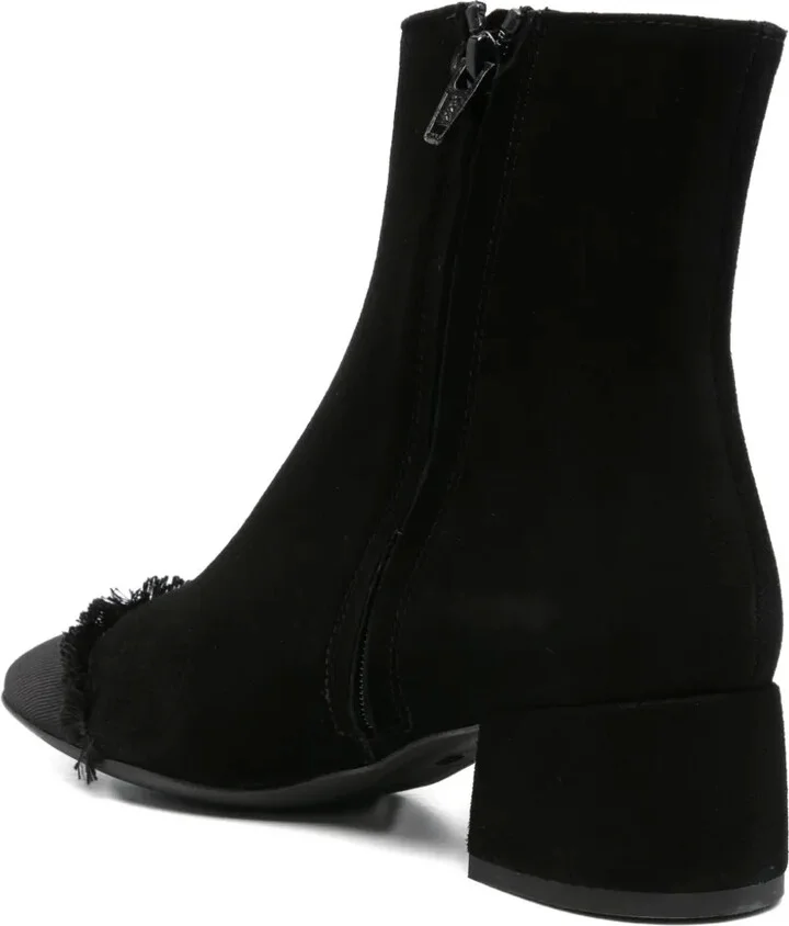 40mm Frayed-Detail Block-Heel Ankle Boots - Image 3