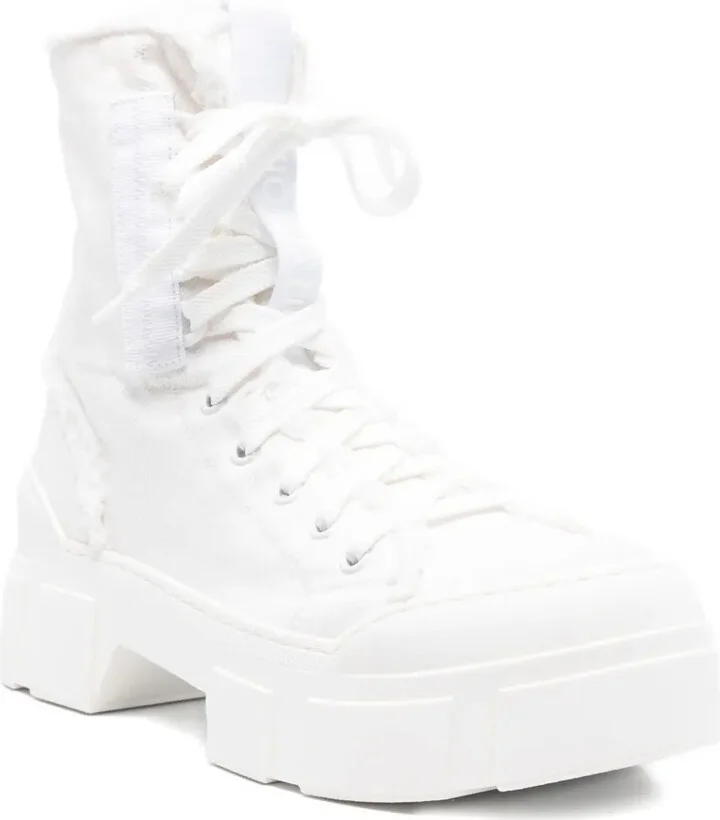 40mm Frayed Lace-Up Combat Boots - Image 2