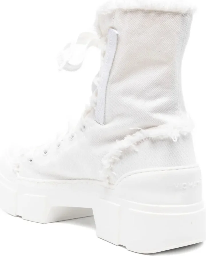 40mm Frayed Lace-Up Combat Boots - Image 3