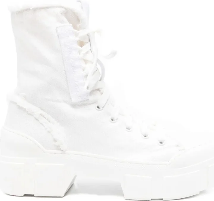 40mm Frayed Lace-Up Combat Boots