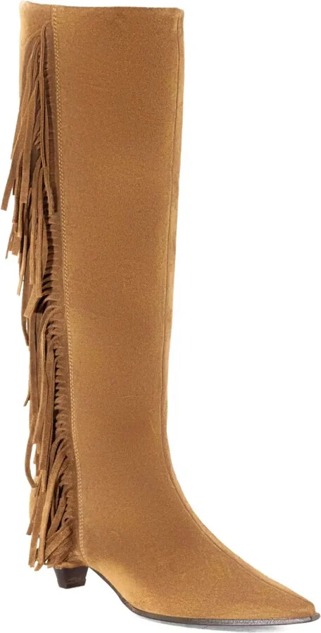 40mm Fringe Detail Pointed-Toe Boots - Image 2