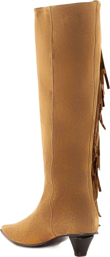 40mm Fringe Detail Pointed-Toe Boots - Image 3