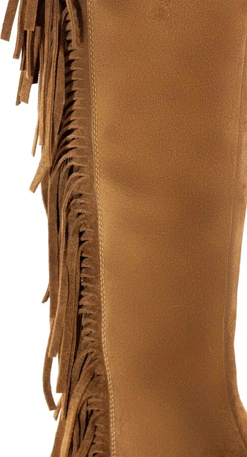 40mm Fringe Detail Pointed-Toe Boots - Image 4