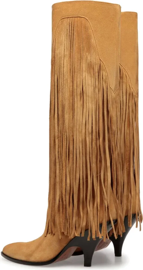 40mm Fringed Suede Boots - Image 3