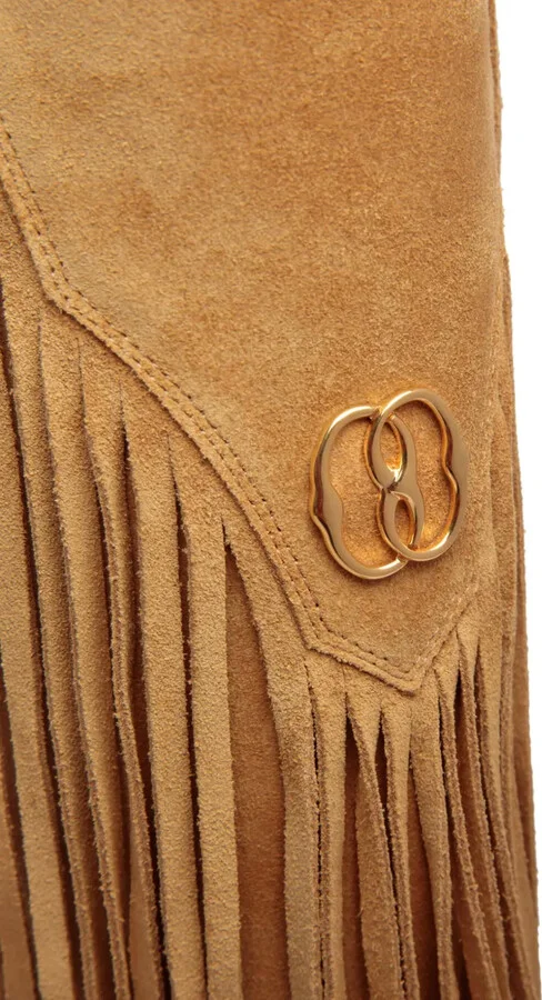 40mm Fringed Suede Boots - Image 4