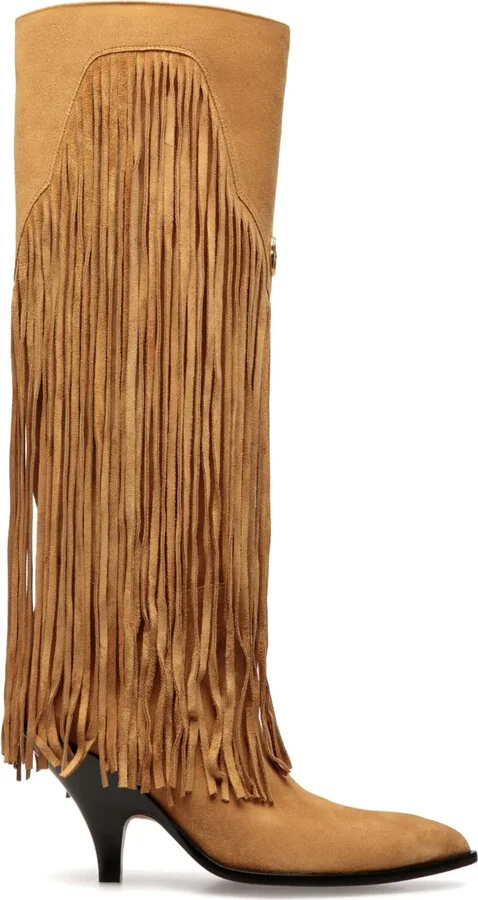 40mm Fringed Suede Boots