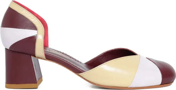 40mm Geometric colourblock pumps