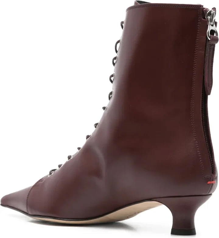 40mm Lace-Up Pointed-Toe Boots - Image 3