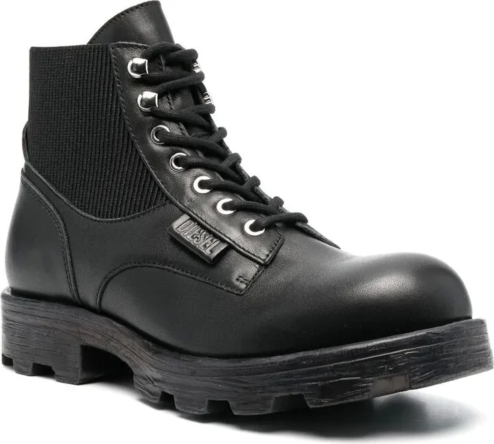 40mm Leather Combat Boots - Image 2