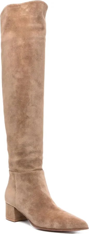 40mm Leather Pointed-Toe Knee-High Boots - Image 2