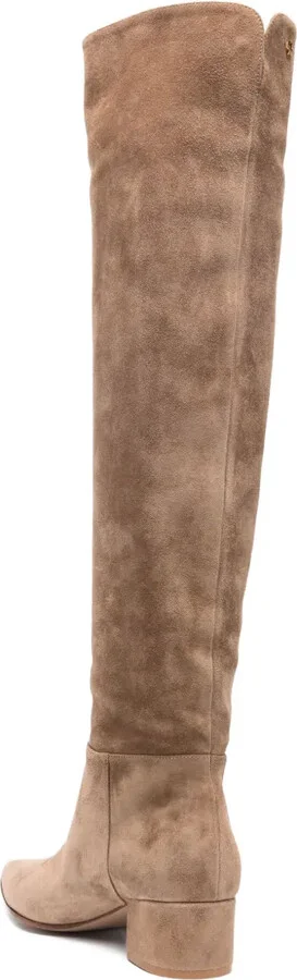 40mm Leather Pointed-Toe Knee-High Boots - Image 3