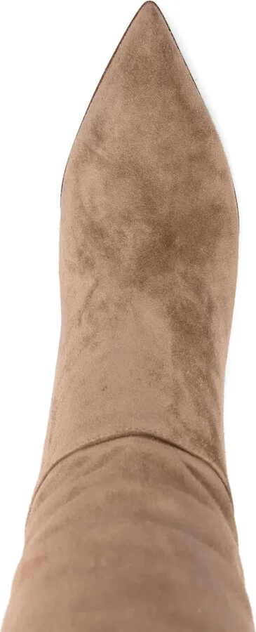 40mm Leather Pointed-Toe Knee-High Boots - Image 4