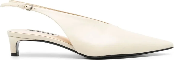 40mm Leather Slingback Pumps