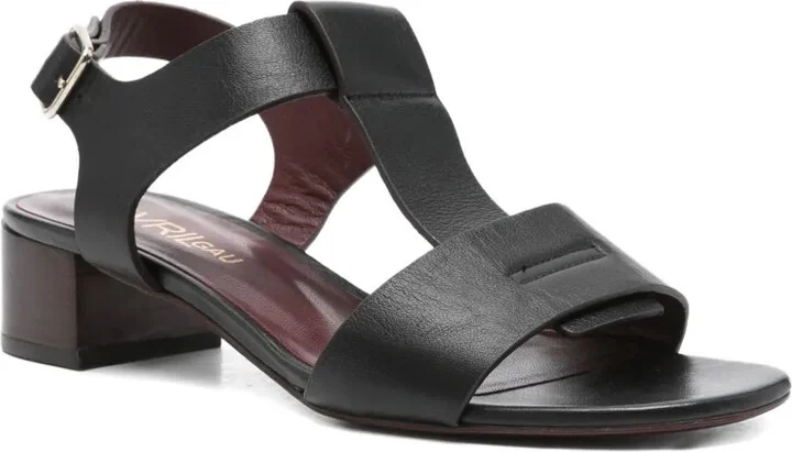 40mm leather T-bar heeled sandals - Image 2