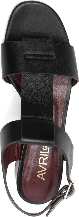 40mm leather T-bar heeled sandals - Image 4