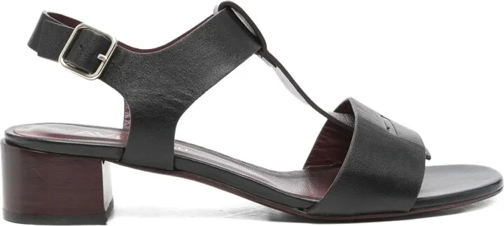 40mm leather T-bar heeled sandals