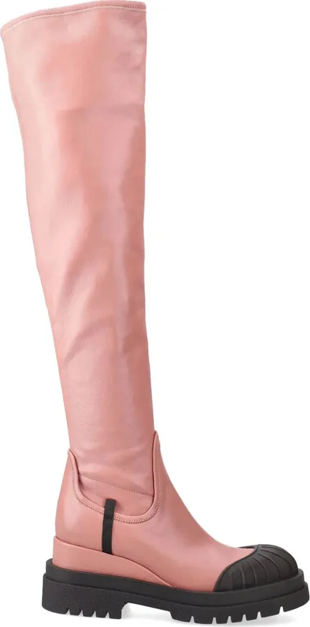 40mm Leather Thigh-High Boots