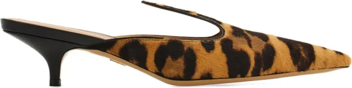 40mm Leopard-Print Mules