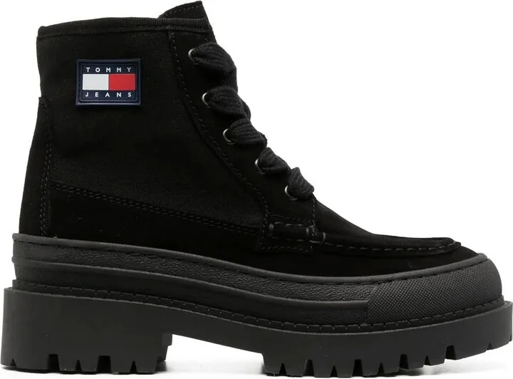 40mm Logo-Patch Lace-Up Boots