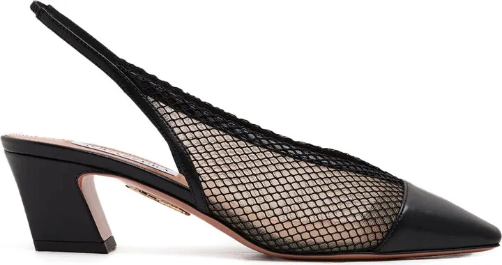 40mm Margot mesh slingback heeled pumps