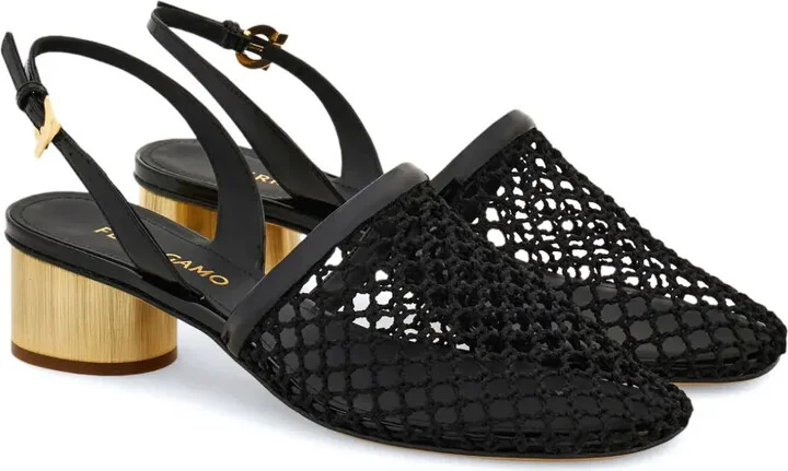 40mm Mesh Leather Slingbacks - Image 2