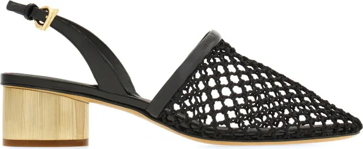 40mm Mesh Leather Slingbacks
