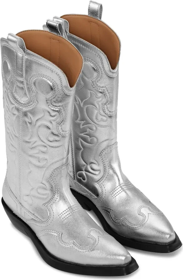 40mm metallic leather Western boots - Image 2