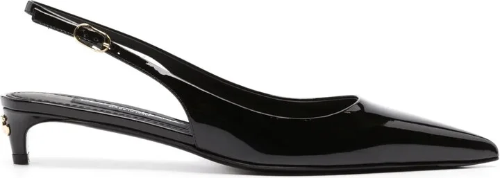 40mm Patent Slingback Pumps