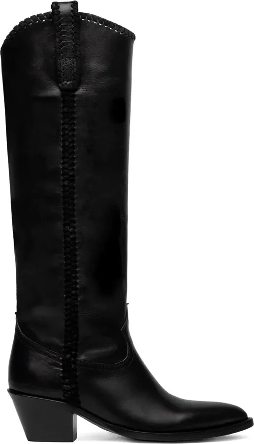 40mm Pointed-Toe Leather Boots