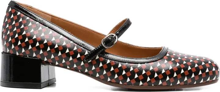 40mm Reni geometric-pattern pumps