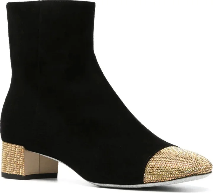 40mm Rhinestone-Embellished Suede Boots - Image 2