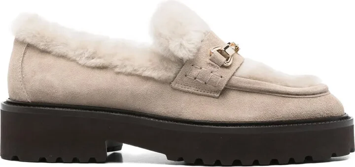 40mm Shearling Platform Loafers