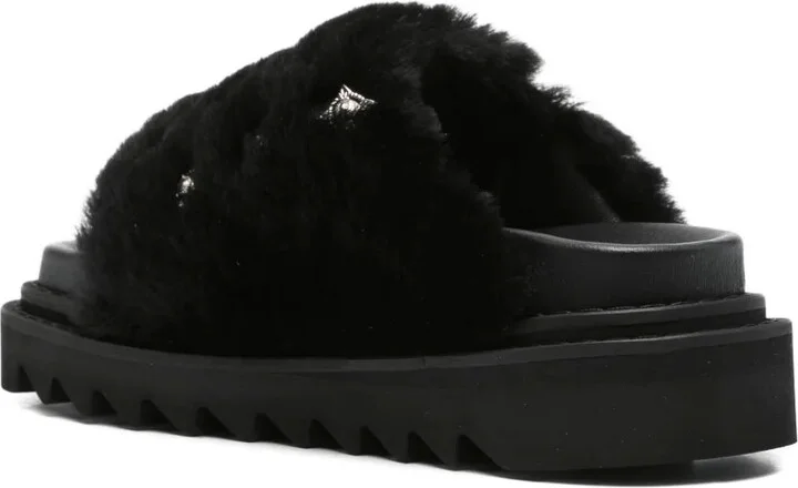40mm Shearling Studded Sandals - Image 3